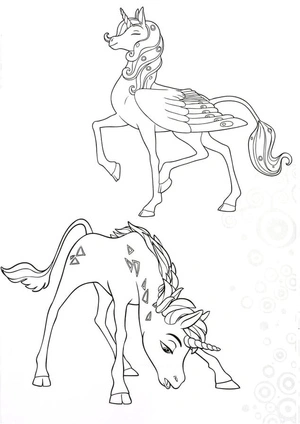 Página para Colorir Unicórnio de Mia e Eu