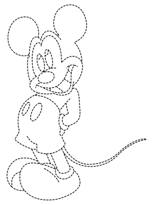 Página para Colorir Página Divertida de Contorno do Mickey Mouse