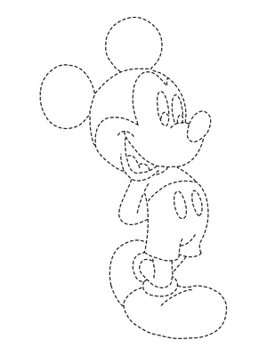 Página para Colorir Atividade de Traçado Amigável do Mickey Mouse