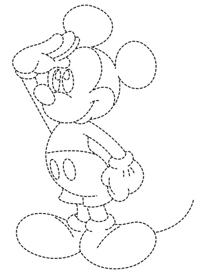 Página para Colorir Mickey Mouse para Traçar - Download Grátis