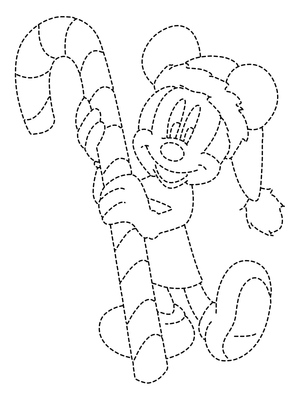 Página para Colorir do Mickey Mouse de Natal para Rastreio