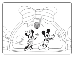 Minnie e Mickey Mouse dançando