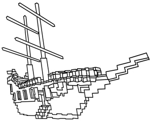 Um Navio do Minecraft