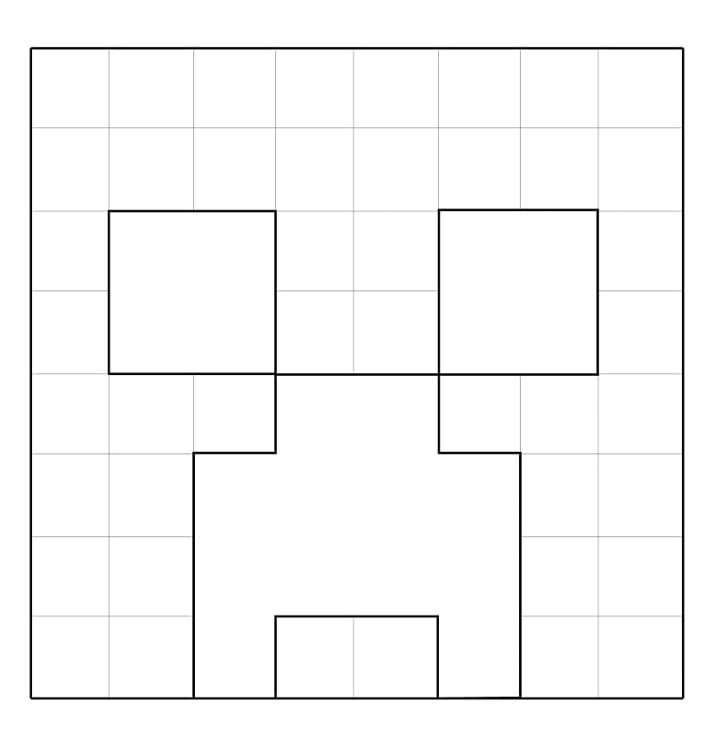 Página para Colorir Rosto do Creeper