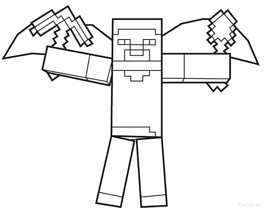 Página para Colorir Steve do Minecraft