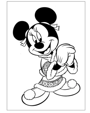 Página para Colorir Minnie de Pantufas Engraçadas