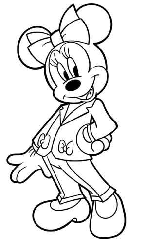 Página para Colorir Minnie Mouse em Traje Executivo