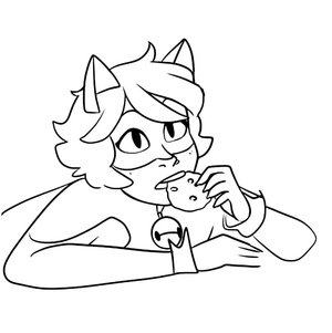 Página para Colorir Adorável Cat Noir