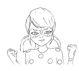 Página para Colorir Ladybug Furiosa Marinette