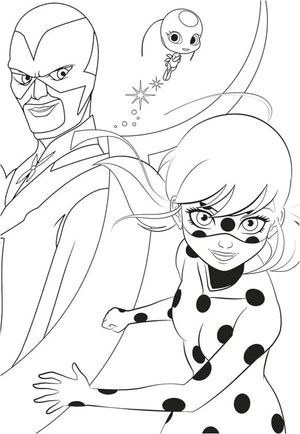 Página para Colorir Hawk Moth e Ladybug - Cores do Céu