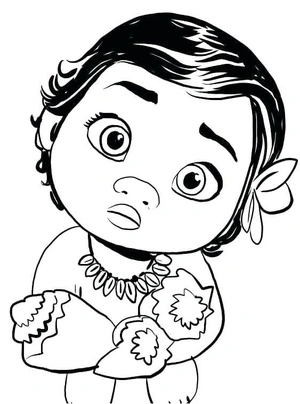 Página para Colorir Moana Encantadora