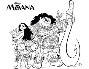 Página para Colorir Página para Colorir Moana e Maui