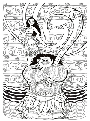 Página para Colorir Relaxamento Moana