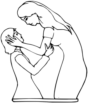 Página para Colorir Laço entre Mãe e Filha