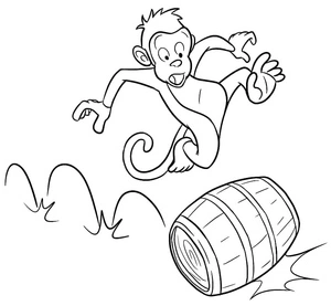 Página para Colorir Um Macaco Engraçado