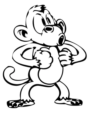 Página para Colorir Macaco Furioso
