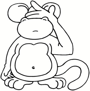 Página de Colorir de Macaco para Crianças