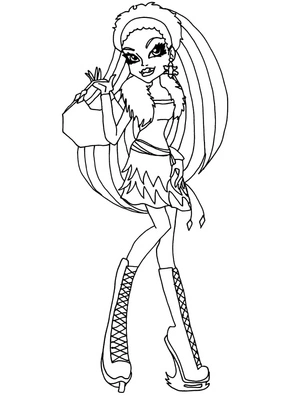 Página para Colorir Abbey Bominable no universo Monster High