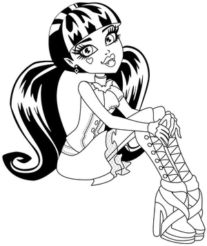 Página para Colorir Adorável Draculaura