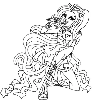Página para Colorir Catty Noir de Monster High