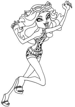 Página para Colorir Clawdeen Wolf de Monster High agora seria Wolfie Clawdeen de Spooky School