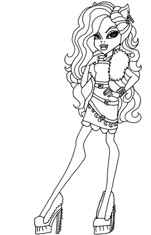 Página para Colorir Clawdeen Wolf de Monster High