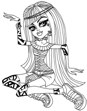 Página para Colorir Cleo de Nile de Monster High