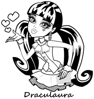 Página para Colorir Draculaura de Monster High