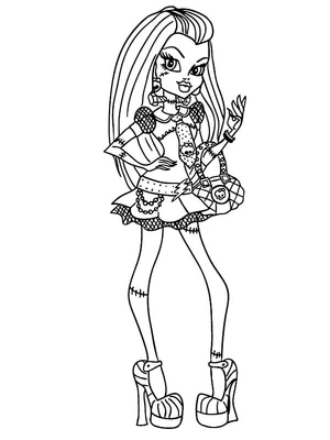 Página para Colorir Frankie Stein, personagem de Monster High