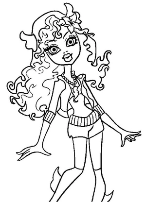 Página para Colorir Lagoon Blue de Monster High