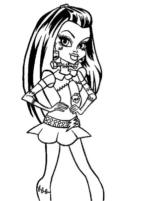 Página para Colorir Personagem Monster High, Frankie Stein