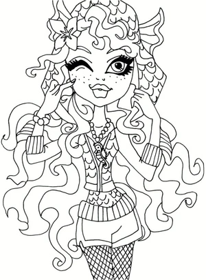 Página para Colorir Página para Colorir Monster High: Lagoona Blue