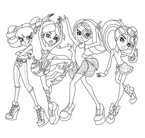 Página para Colorir Meninas de Monster High