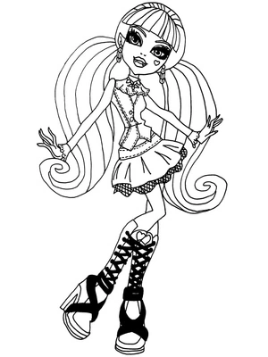 Página para Colorir Draculaura de Monster High