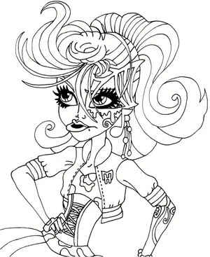 Página para Colorir Cantora de Ópera Musical