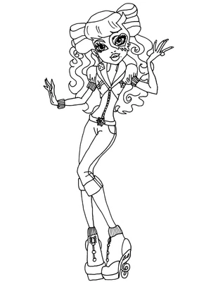 Página para Colorir Operetta em Monster High