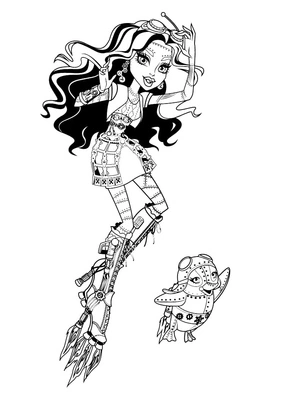 Página para Colorir Robecca Steam de Monster High