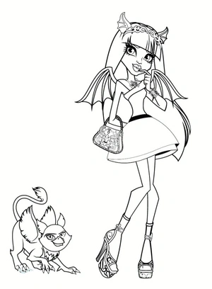 Página para Colorir Rochelle Goyle de Monster High