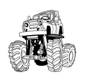 Página para Colorir Caminhão Monstro Divertido