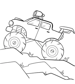 Página para Colorir Página para Colorir de Caminhão Monstro para Meninos