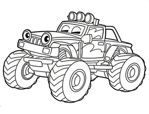 Página para Colorir Desenho de Monster Truck