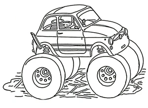 Página para Colorir Monster Truck Fiat