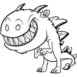 Página para Colorir Monstro com Boca Grande