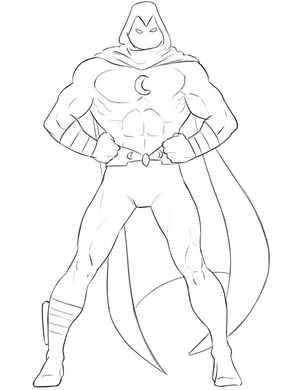 Página para Colorir Moon Knight Liberdade