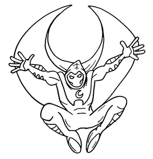 Página para Colorir Moon Knight em Ação