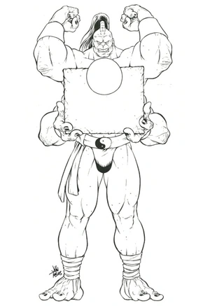 Página para Colorir Goro de Mortal Kombat