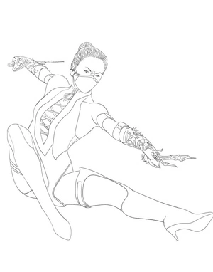 Página para Colorir Página para colorir Mortal Kombat com Mileena