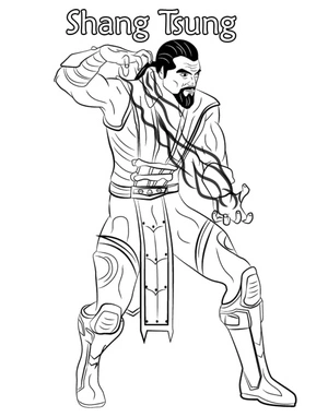 Página para Colorir Shang Tsung de Mortal Kombat