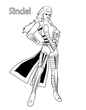 Página para Colorir Sindel de Mortal Kombat