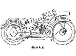 Página para Colorir Página para Colorir de Moto: BMW R32